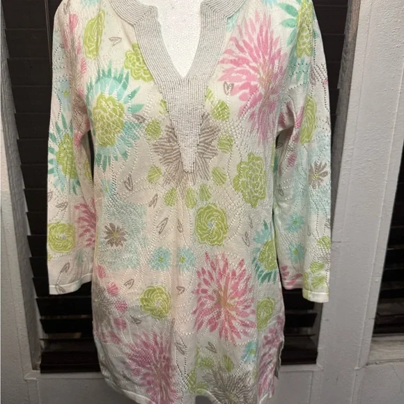 Sigrid Olsen Cream Knit Top - Picture 1 of 13